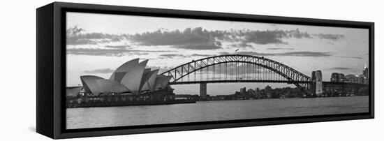 Opera House and Harbour Bridge, Sydney, New South Wales, Australia-Michele Falzone-Framed Premier Image Canvas