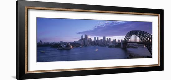 Opera House and Harbour Bridge, Sydney, Nsw, Australia-Peter Adams-Framed Photographic Print