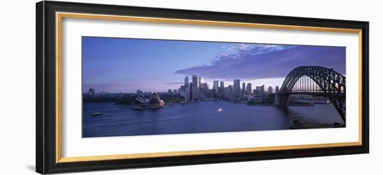 Opera House and Harbour Bridge, Sydney, Nsw, Australia-Peter Adams-Framed Photographic Print