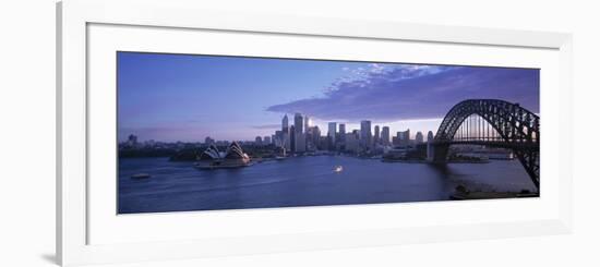 Opera House and Harbour Bridge, Sydney, Nsw, Australia-Peter Adams-Framed Photographic Print