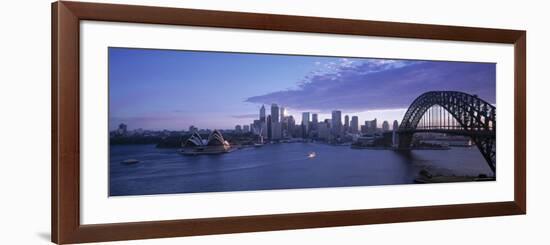 Opera House and Harbour Bridge, Sydney, Nsw, Australia-Peter Adams-Framed Photographic Print