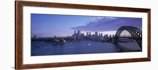 Opera House and Harbour Bridge, Sydney, Nsw, Australia-Peter Adams-Framed Photographic Print