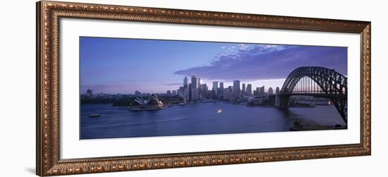Opera House and Harbour Bridge, Sydney, Nsw, Australia-Peter Adams-Framed Photographic Print