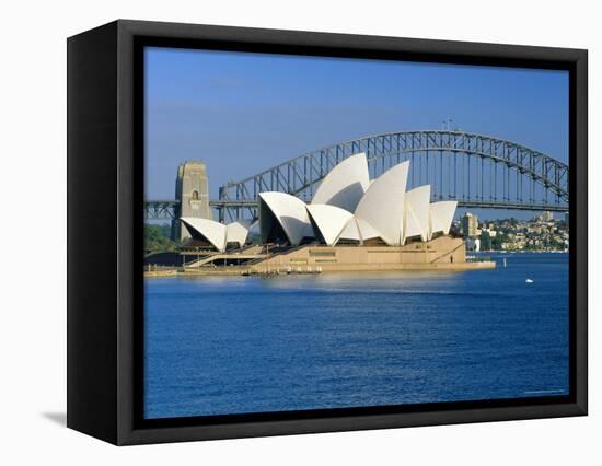 Opera House and Sydney Harbour Bridge, Sydney, New South Wales, Australia-Gavin Hellier-Framed Premier Image Canvas
