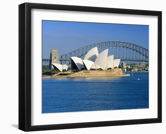 Opera House and Sydney Harbour Bridge, Sydney, New South Wales, Australia-Gavin Hellier-Framed Photographic Print