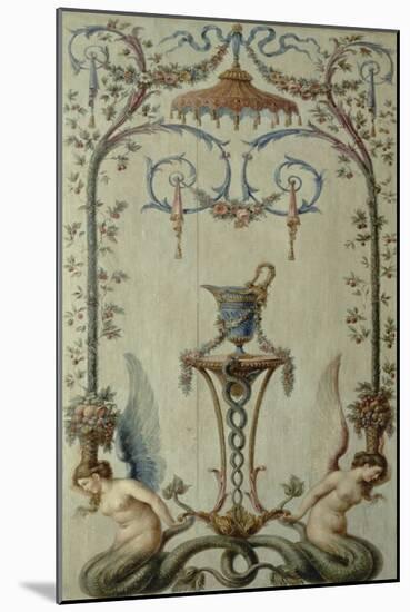 opéra royal : panneau d'arabesques avec rinceau, sirènes, fleurs et fruits-Antoine-François Vernet-Mounted Giclee Print