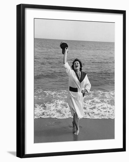 Opera Singer Birgit Nilsson Vacationing-null-Framed Premium Photographic Print