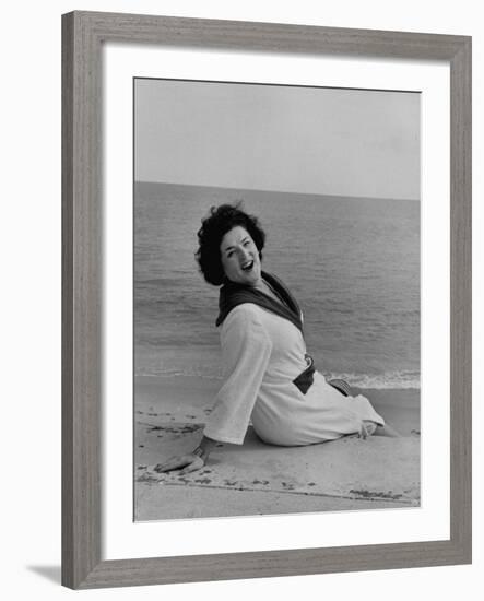 Opera Singer Birgit Nilsson Vacationing-null-Framed Premium Photographic Print