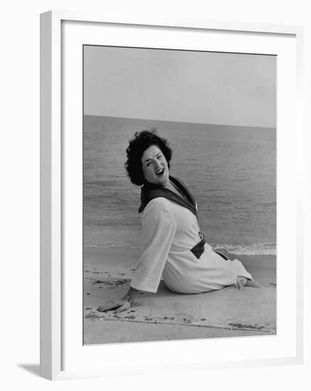 Opera Singer Birgit Nilsson Vacationing-null-Framed Premium Photographic Print