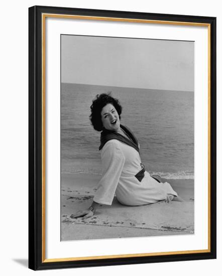 Opera Singer Birgit Nilsson Vacationing-null-Framed Premium Photographic Print