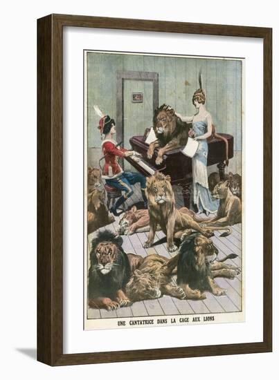 Opera Singer in a Lion Cage-French School-Framed Giclee Print