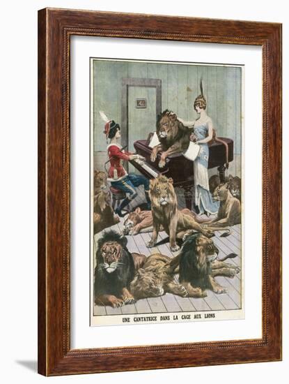 Opera Singer in a Lion Cage-French School-Framed Giclee Print