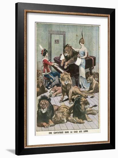 Opera Singer in a Lion Cage-French School-Framed Giclee Print