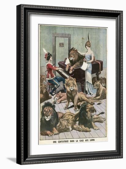 Opera Singer in a Lion Cage-French School-Framed Giclee Print