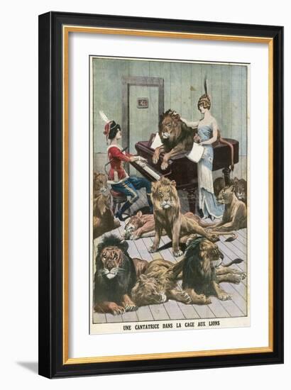 Opera Singer in a Lion Cage-French School-Framed Giclee Print