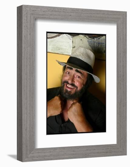 Opera Singer Luciano Pavarotti with Girlfriend Nicoletta Mantovani and 9 Month Old Daughter Alice-null-Framed Photographic Print