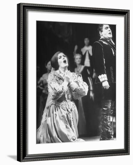 Opera Singers Joan Sutherland and Richard Tucker in "Lucia Di Lammermoor" at the Metropolitan Opera-Alfred Eisenstaedt-Framed Premium Photographic Print