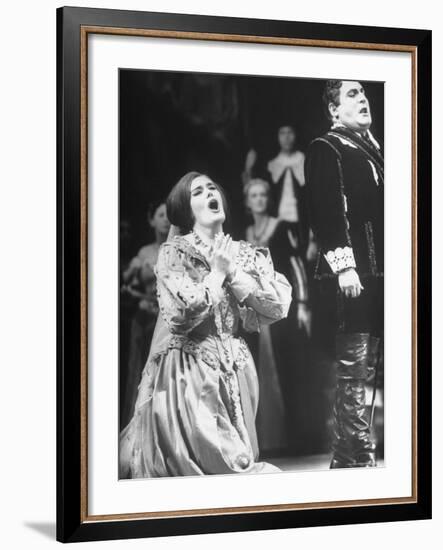 Opera Singers Joan Sutherland and Richard Tucker in "Lucia Di Lammermoor" at the Metropolitan Opera-Alfred Eisenstaedt-Framed Premium Photographic Print