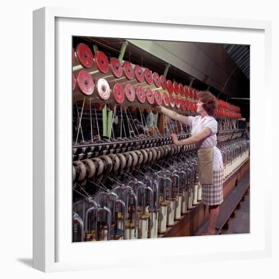 Operating a Wool-Winding Machine-Heinz Zinram-Framed Photographic Print