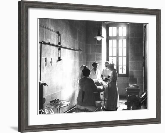 Operating Theatre of the Scottish Women's Hospital in the Abbey of Royaumont, 1915-Jacques Moreau-Framed Photographic Print