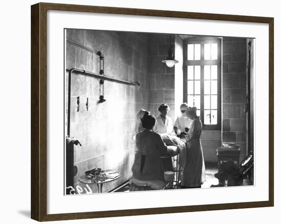 Operating Theatre of the Scottish Women's Hospital in the Abbey of Royaumont, 1915-Jacques Moreau-Framed Photographic Print