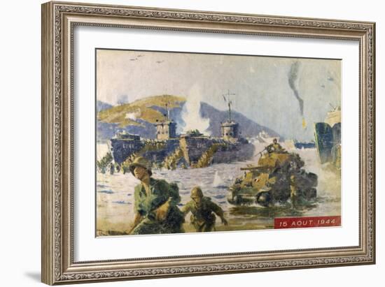 Operation Dragoon the Successful Allied Invasion of Southern France-A. Brenot-Framed Art Print