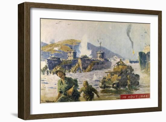 Operation Dragoon the Successful Allied Invasion of Southern France-A. Brenot-Framed Art Print