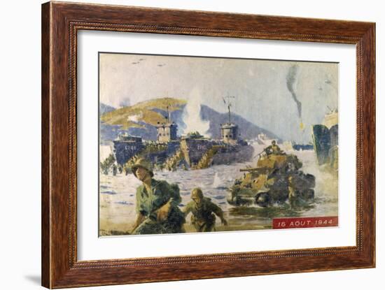 Operation Dragoon the Successful Allied Invasion of Southern France-A. Brenot-Framed Art Print