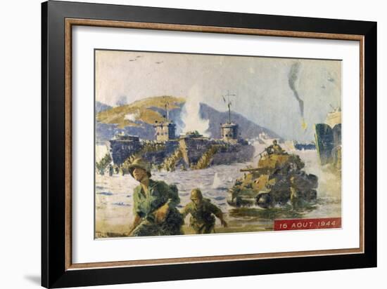 Operation Dragoon the Successful Allied Invasion of Southern France-A. Brenot-Framed Art Print