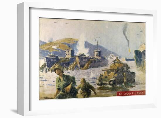 Operation Dragoon the Successful Allied Invasion of Southern France-A. Brenot-Framed Art Print