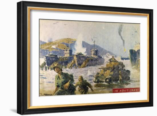 Operation Dragoon the Successful Allied Invasion of Southern France-A. Brenot-Framed Art Print