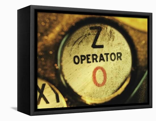 Operator Button on Telephone-Robert Llewellyn-Framed Premier Image Canvas