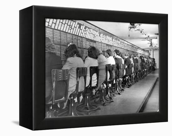 Operators Working in Telephone Room of the Waldorf Astoria Hotel-Alfred Eisenstaedt-Framed Premier Image Canvas