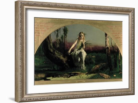 Ophelia, 1852-Arthur Hughes-Framed Giclee Print