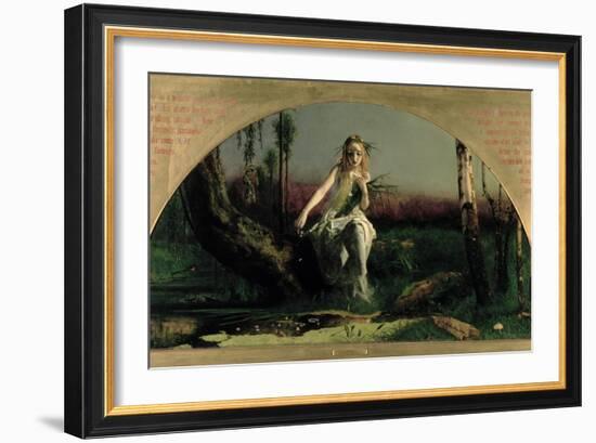 Ophelia, 1852-Arthur Hughes-Framed Giclee Print