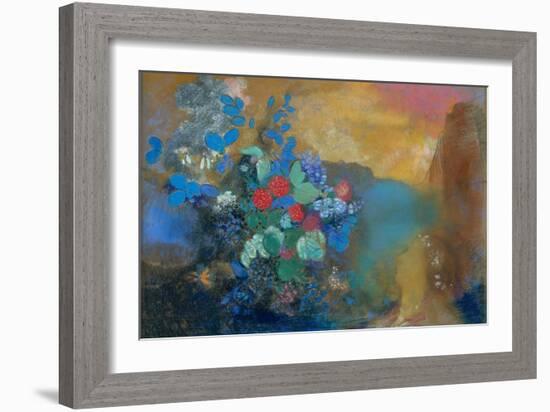 Ophelia Among the Flowers, C. 1907-Odilon Redon-Framed Giclee Print