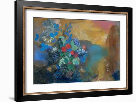 Ophelia Among the Flowers, C. 1907-Odilon Redon-Framed Giclee Print