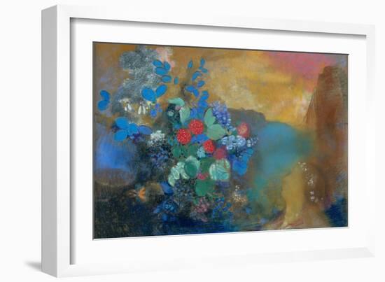 Ophelia Among the Flowers, C. 1907-Odilon Redon-Framed Giclee Print