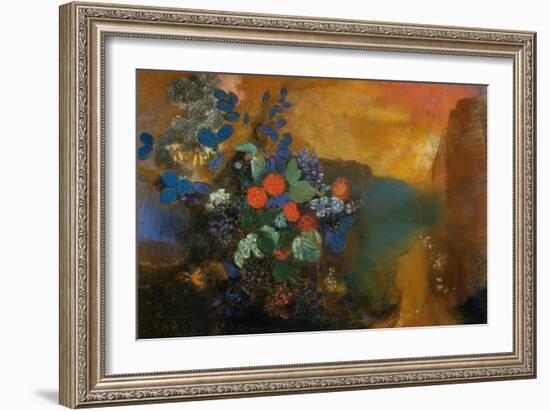 Ophelia Among the Flowers-Odilon Redon-Framed Giclee Print