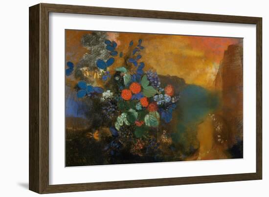 Ophelia Among the Flowers-Odilon Redon-Framed Giclee Print