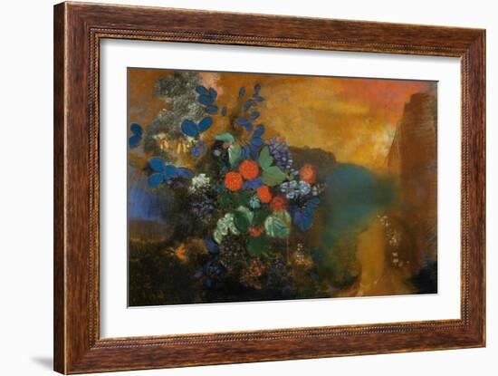 Ophelia Among the Flowers-Odilon Redon-Framed Giclee Print