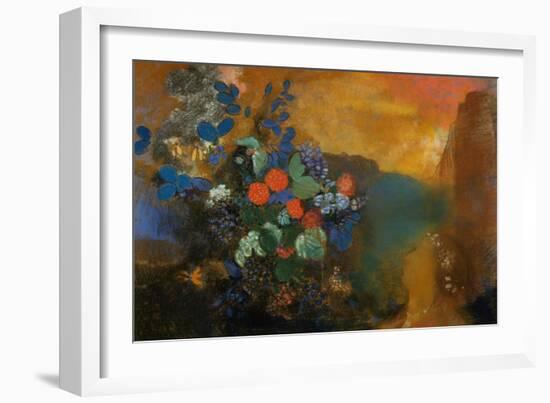 Ophelia Among the Flowers-Odilon Redon-Framed Giclee Print