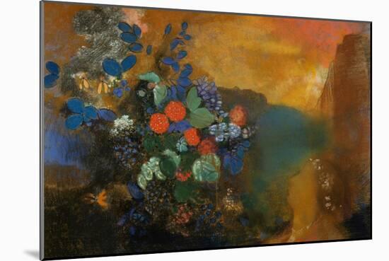 Ophelia Among the Flowers-Odilon Redon-Mounted Giclee Print