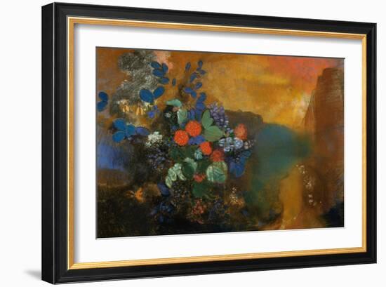 Ophelia Among the Flowers-Odilon Redon-Framed Giclee Print