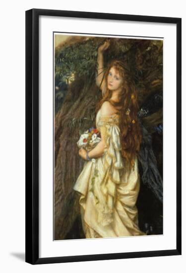 Ophelia and He Will Not Come Again, 1863-64-Arthur Hughes-Framed Art Print