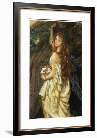 Ophelia and He Will Not Come Again, 1863-64-Arthur Hughes-Framed Art Print