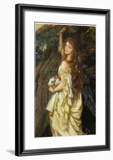 Ophelia and He Will Not Come Again, 1863-64-Arthur Hughes-Framed Art Print