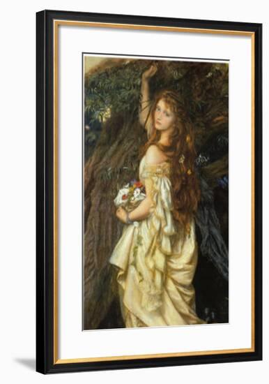 Ophelia and He Will Not Come Again, 1863-64-Arthur Hughes-Framed Art Print