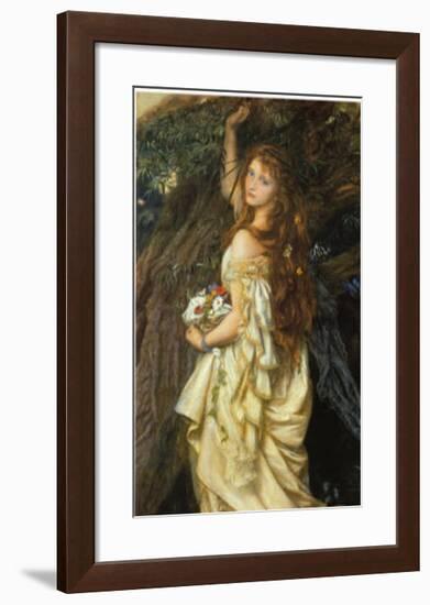 Ophelia and He Will Not Come Again, 1863-64-Arthur Hughes-Framed Art Print