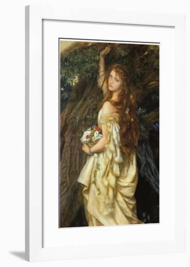 Ophelia and He Will Not Come Again, 1863-64-Arthur Hughes-Framed Art Print